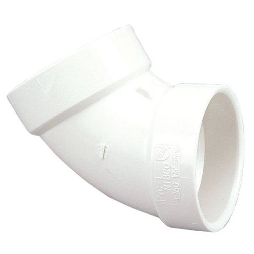 Nibco 3" PVC DWV 60-Degree Hub X Hub Elbow Fitting