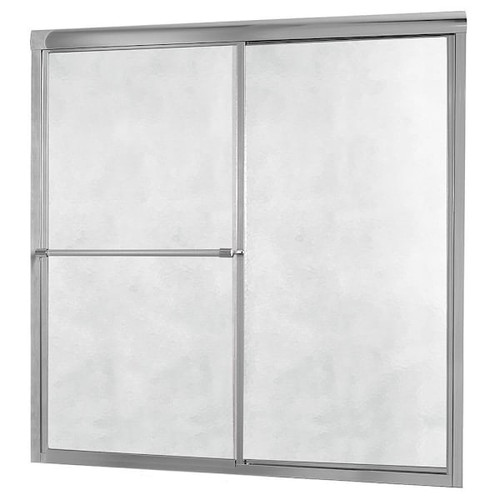Seasons Raleigh 58 In. H X 56 In. To 60 In. W Framed Bypass Shower Door, Obscure Glass, Silver Finish