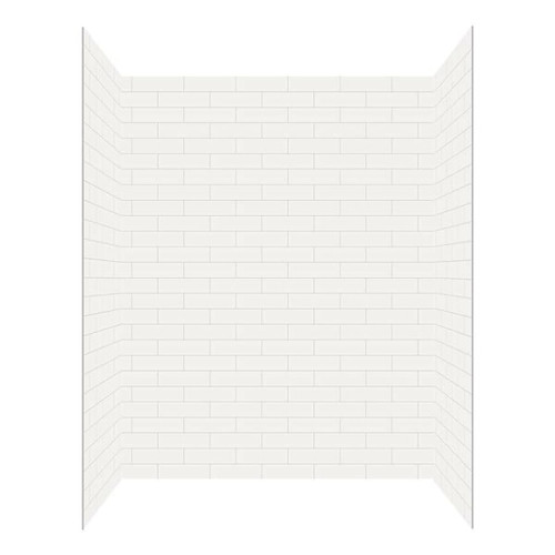 Seasons 60 In. W X 32 In. D X 78 In. H 4-Piece Glue Up Alcove Shower Wall Semi Smooth, Subway Tile Patter, White