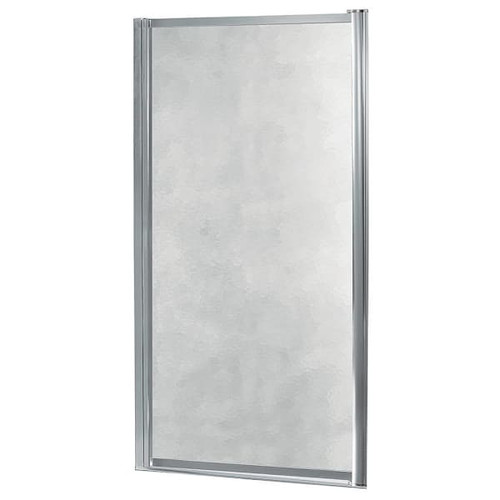 Seasons Raleigh 65 In. H X 33 In. To 35 In. W Framed Pivot Door, Obscure Glass, Silver Finish