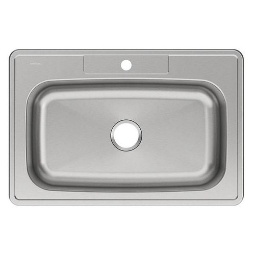 Elkay Dayton Ss 33"X22"X 8-1/16" 1-Hole Single Bowl Drop-Lustrous Steel Faucet