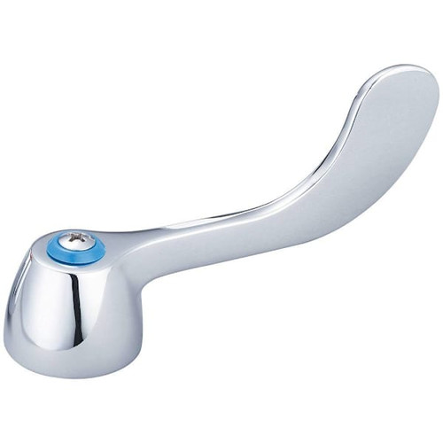 Central Brass Wrist Handle (4") With Blue Index Ring & Screw-Cold