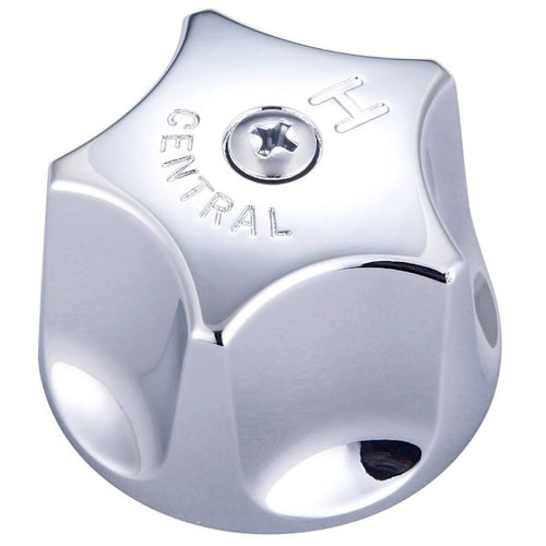 Central Brass Round Fluted Handle With Screw-Hot