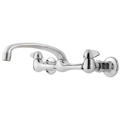 Pfister Pfirst Series 2-Handle Wallmount Kitchen Faucet In Polished Chrome