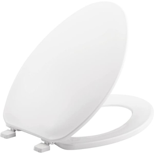 Bemis Elongated Plastic Closed Front Toilet Seat In White