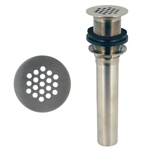 Westbrass Grid Strainer Lavatory Drain Without Overflow Holes In Satin Nickel