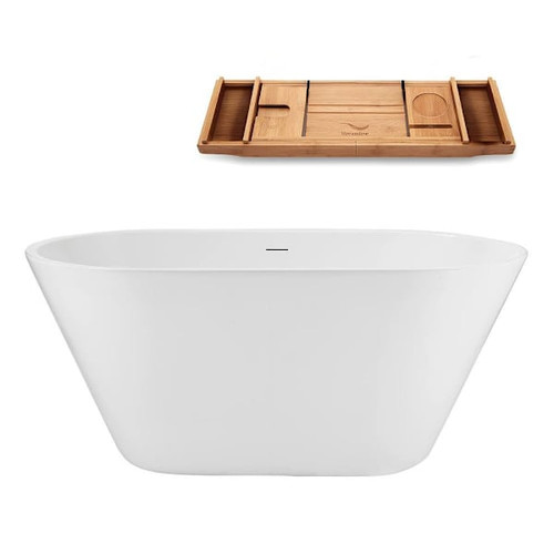 Streamline 54x30" Soaking Freestanding Tub/Tray W/Internal Drain Polished Chrome