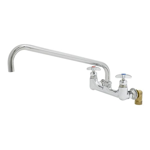 T&S Brass And Bronze Mixing Faucet Wall Mount 8" Cntrs 18" Swing Nzze 00ll Inlet