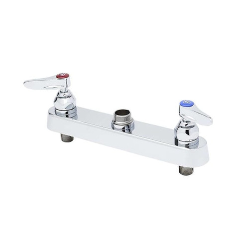 T&S Brass And Bronze Workboard Faucet Dck Mnt 8" Cntrs Lever Handles Less Nozzle