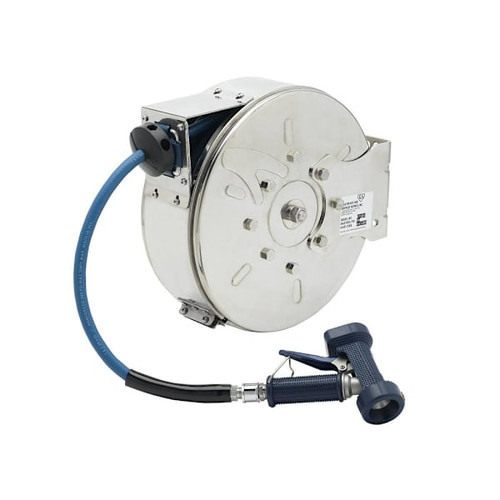 T&S Brass And Bronze Hose Reel Stainless 30' Hose 3/8"Id W/Rear Triggr Water Gun