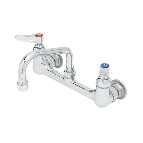 T&S Brass And Bronze Dbl Pantry Faucet Wall Mnt 8" Centers 6" Swing Nozzle 059x
