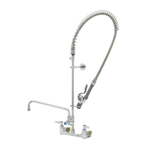 T&S Brass And Bronze Easyinstall Pre-Rinse 8" Wll Mnt Ceramas 12" Adf Tee Swivel