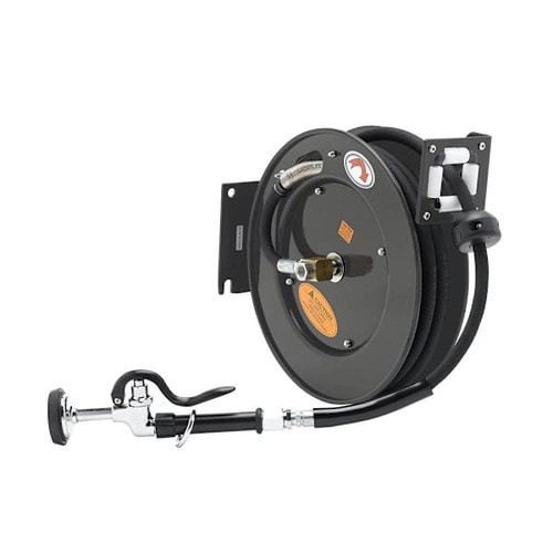 T&S Brass And Bronze Hose Reel Coated Steel 35'X3/8" ID Hose W/Spray Valve Equip
