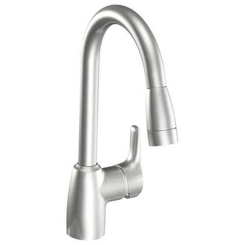 Cleveland Faucet Group Baystone Pull-Out / Pull Down Kitchen Faucet, 1.5 Gpm, Classic Stainless Steel, 1 Handle