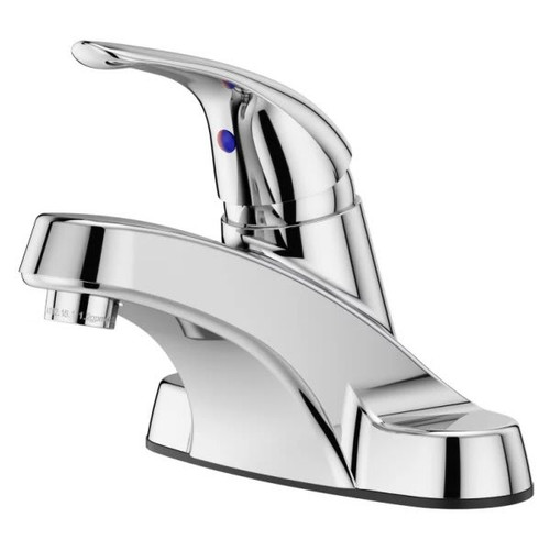 Pfister Single Bathroom Faucet, Push & Seal Drain, Chrome