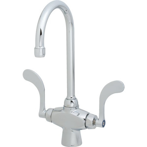 Chicago Faucets Sink Faucets, 1 Gpm, 9.25" Spout, Chrome, Two Handle
