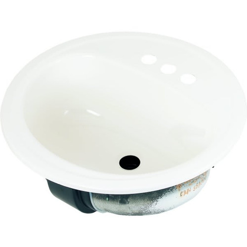 Bootz 19" Round Lavatory Sink White Porcelain Steel Package Of 6