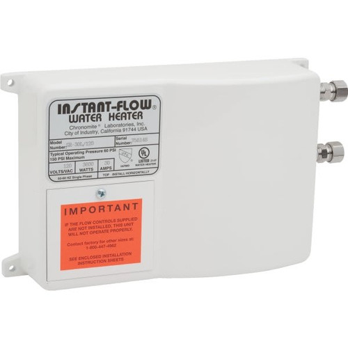Chronomite Laboratories Tankless Electric Water Heater 240 Volt, 20 Amp, 4.8 Kw