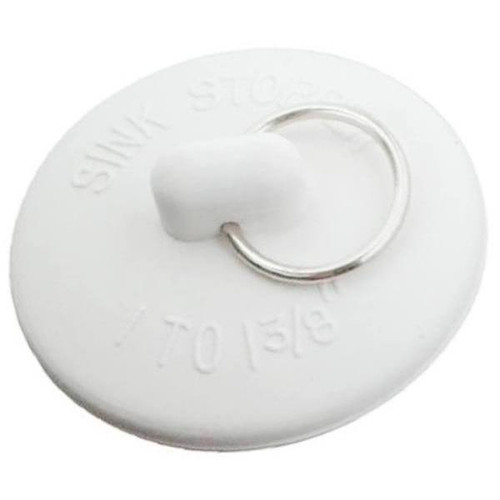 Rubber Sink Stopper, 1" To 1-3/8", White, Package Of 5