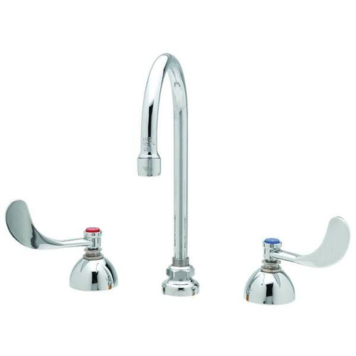 T & S Widespread Lavatory Faucet, 2.2 Gpm, 6.25" Spout, 8" Center, Polished Chrome