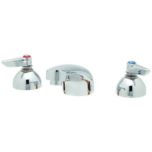 T & S Widespread Faucet, 2.2 Gpm, 2" Spout, 8" Center, Polished Chrome