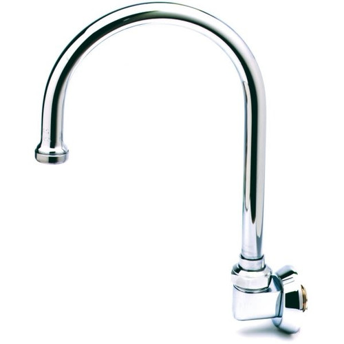 T & S Gooseneck Faucet, 10.24 Gpm, 2 Handles Polished Chrome