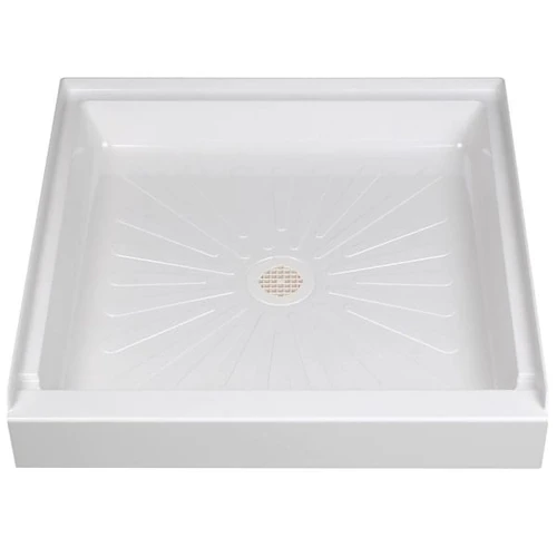E.l. Mustee Durabase 32 X 32 Alcove Shower Pan Base With Center Drain In White