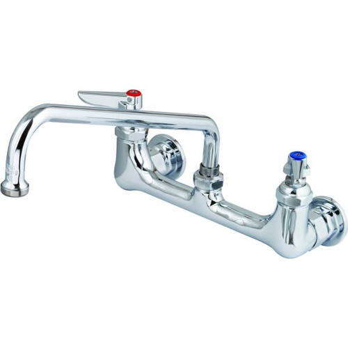 T & S Double Pantry Faucet, 23.09 Gpm, 2 Handles, Polished Chrome