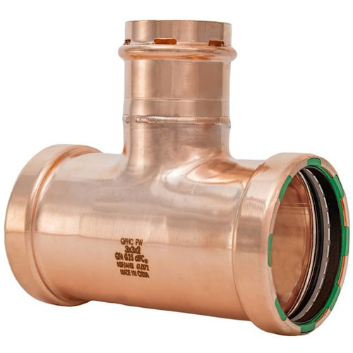 Quickfitting Surepress 3" X 3" X 2" Press Copper Reducing Tee Fitting