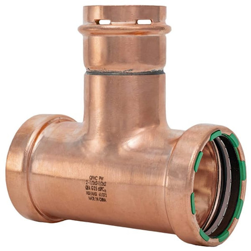 Quickfitting Surepress 2-1/2" X 2-1/2" X 2" Press Copper Reducing Tee Fitting