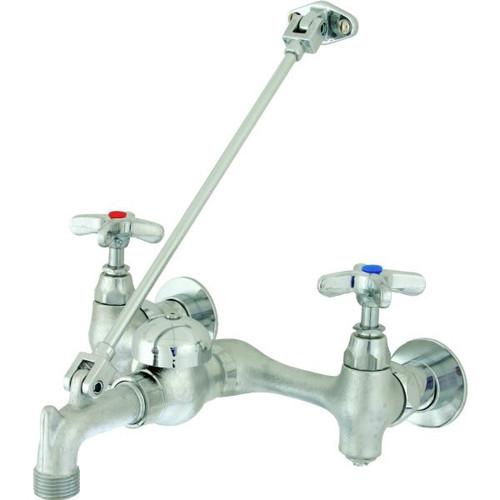 Delta Teck Service Sink Faucet, 4.7 Gpm, 5.5 To 10.5" Center, Rough Chrome, 2 Handles