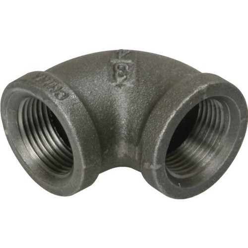 Mueller Streamline Black Malleable Iron 90° Elbow, 3/4 X 3/4"