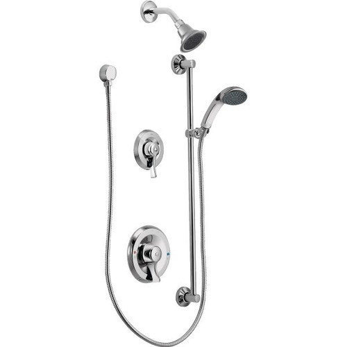 Moen Commercial Chrome Posi-Temp Shower System, 2.5 Gpm Showerhead W/ Hand Shower