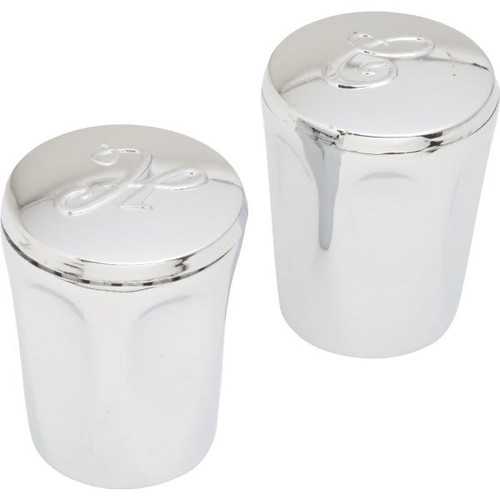 Replacement For Harcraft Hot/Cold Shower Handles Chrome 2-5/8", Package Of 2