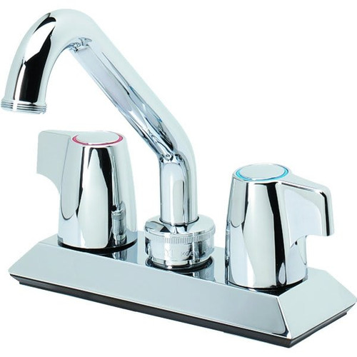 Moen Chateau Laundry Faucet, 2.2 Gpm, 4" Center, Chrome, 2 Handles
