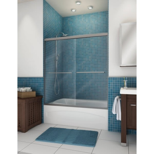 Maax Frameless By-Pass Tub Door Clear Glass 57-3/8h X 54 To 59-1/2"W