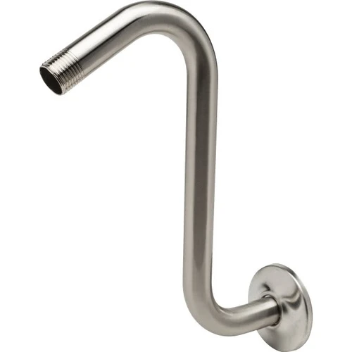 Brass S-Shaped .5 Mip X 8 In Shower Arm/Flange (Nickel)