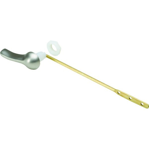 Toilet Tank Lever, Brass-Plated Arm, Brushed Nickel Handle, Package Of 2