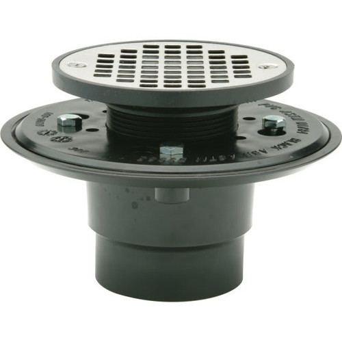 Zurn Fd2254-Ab2 - 2" Abs, Shower Drain With 4 1/4" Chrome-Polished Strainer