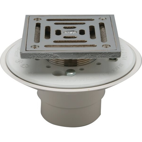 Zurn Fd2254-Pv2-Cs4 - 2" Pvc Shower Drain With 4 3/16" Brass Head Assembly