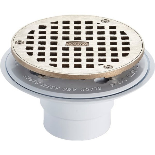 Zurn Fd2254-Pv2-R5 - 2" Pvc Shower Drain With 5 3/16" , Adjustable, Nickel Top