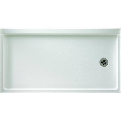 Swanstone 32d X 60w Right Drain - Retrofit Shower Floor - White