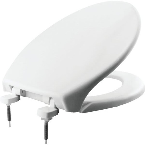 Bemis Stay-Tite Duraguard Elongated Plastic Closed Front Toilet Seat In White