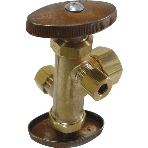 Maintenance Warehouse Multi-Turn Dual Outlet Stop 1/2 In. Comp X 3/8 In. X 3/8 In. Comp
