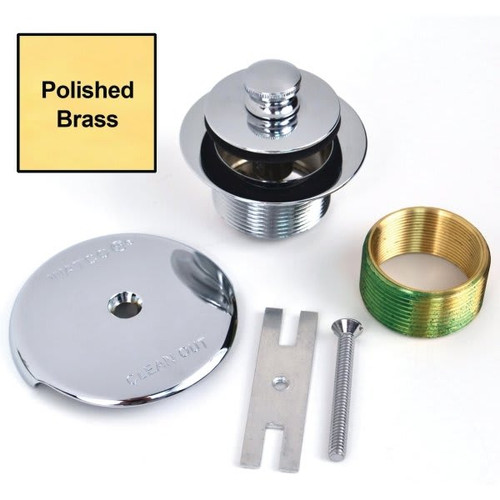 Watco 1-Hole Overflow Plate Push-Pull Trim Fine Thread Pb