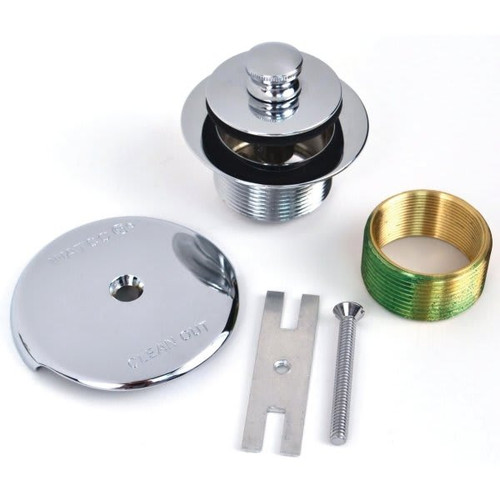 Watco 1-Hole Overflow Plate Push-Pull Trim Fine Thread-Chrome Plated