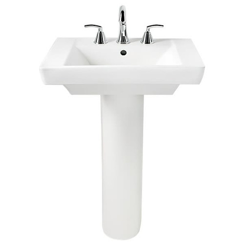 American Standard 24" Boulevard Pedestal Sink Combo 4" Faucet Holes White