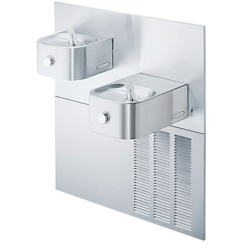 Elkay Soft Sides Fountain, Bi-Level, Ada, Filtered, 8 Gph, Stainless Steel