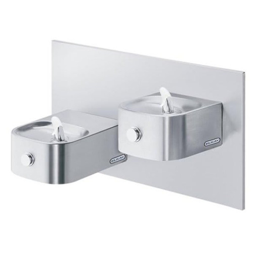 Elkay Soft Sides Fountain, Bi-Level Reverse, Nonrefrigerated, Stainless Steel