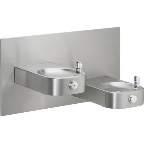 Elkay Fountain, Heavy Duty Bi-Level, Nonfiltered Nonrefrigerated, Stainless